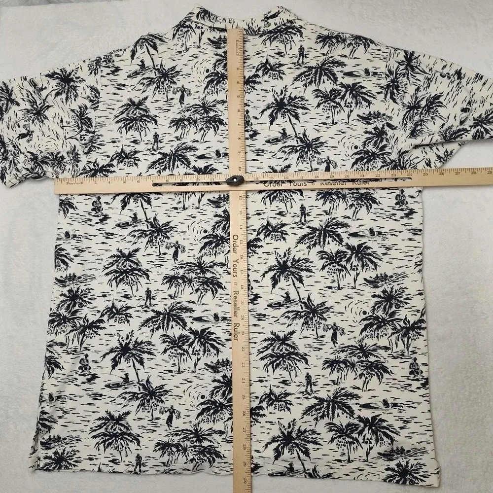 Polo Ralph Lauren Polo Shirt Mens XL White Hawaiian Floral Palm Tree USA Made